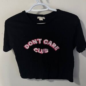 Stylish Black Tee with Pink 'Don't Care Club' Design